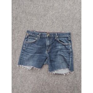 Citizens of Humanity Cutoff Shorts Mens 32 Jagger Blue Whiskered Denim‎ Stretch